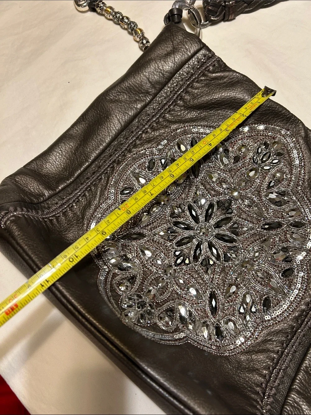 Brighton Black Embellished Crossbody Bag with Braided Strap